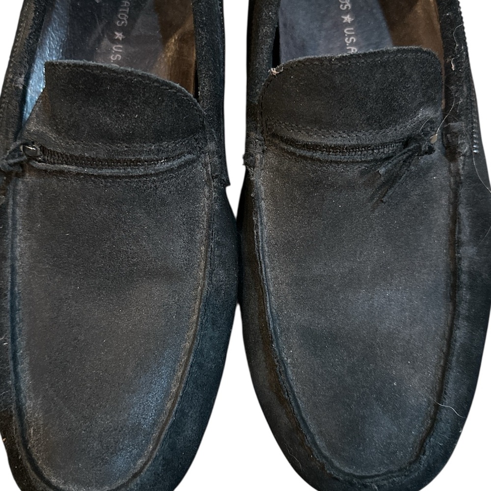 John Varvatos Dark black suede Loafers size 13 - Picture 2 of 6